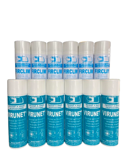Pack - Nettoyants désinfectant FIRCLIM (6p) + Mousse nettoyante désinfectante VIRUNET (6p) - FIRCHIM