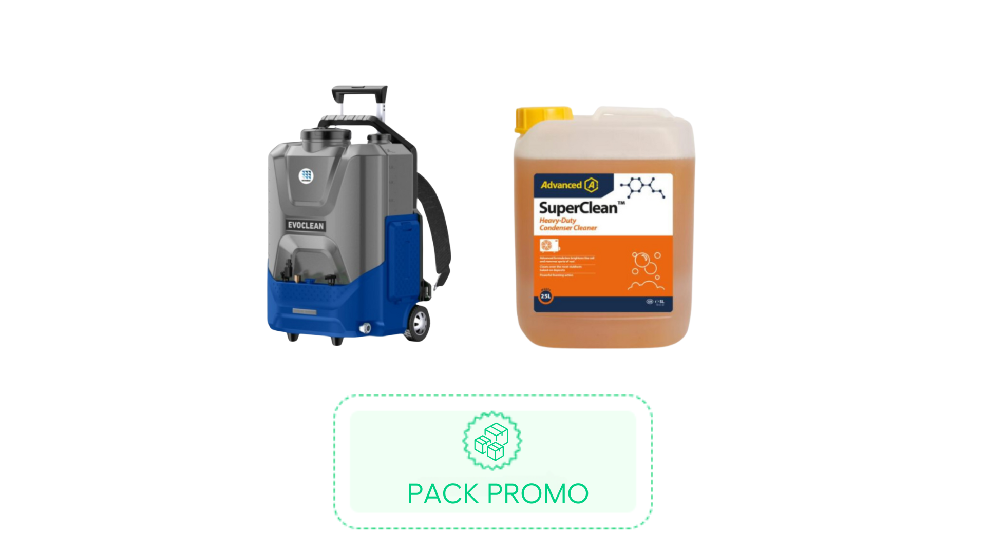 Pack : Evoclean nettoyeur sans fil tout intégré + Superclean 5L