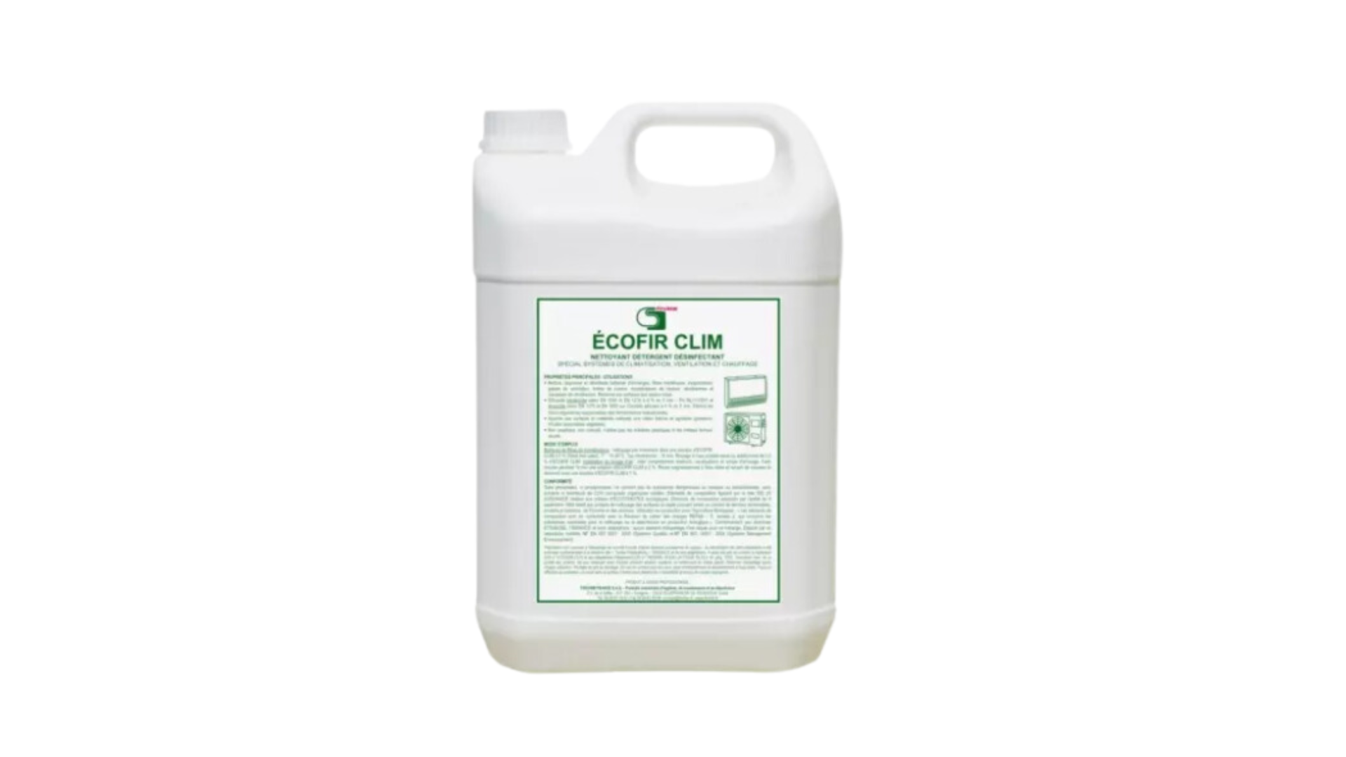 ÉCOFIR CLIM Nettoyant Détergent Désinfectant écologique (Bidon 5L) - Firchim