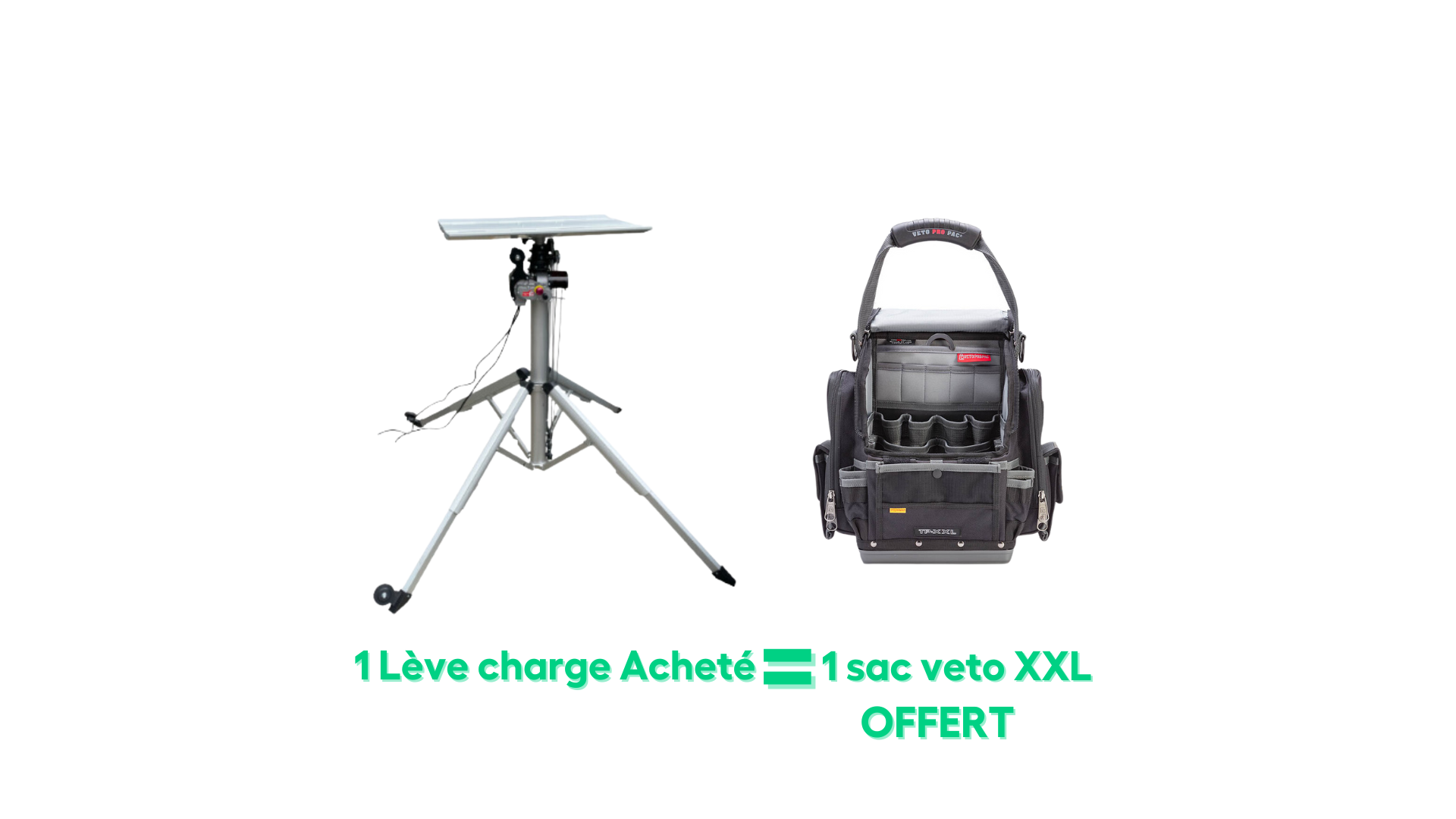 1 lève charge portable JAVAC acheté = 1 SAC VETO TP XXL OFFERT