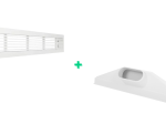 Kit grille linéaire multi-fentes 800x80 mm + Plenum de soufflage linéaire ABS 800 mm piquage 200mm