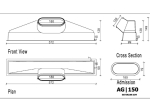 Kit Grille linéaire multi-fentes 535x80 mm - Plenum de soufflage linéaire ABS 535 mm piquage 160mm