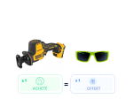 Pack : Scie sabre XR 12V  achetée = 1 Lunette de protection OFFERTE