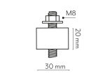 Amortisseurs cylindriques M8 30X20mm 70kg/amort (sachet x4) - VECAMCO
