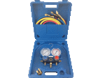 Manomètres 2 voies avec 3  flexibles  - R32, R134a, R407C, R410A - VALUE