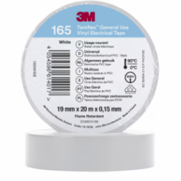 Bande isolante électrique 20m x 19mm Blanc - 3M
