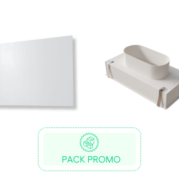 Kit Plénum + Diffuseur de soufflage d'air CONFORTWHITE pour plenum de 300x150 mm, avec enjoliveur en PVC rigide blanc satiné classé M1, de 500x350 mm