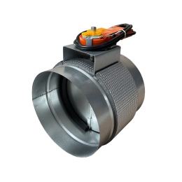 Registre motorisé en acier galvanisé Ø 200 mm avec servomoteur extra-plat 230 Volts, tout-ou-rien - BAILLINDUSTRIE