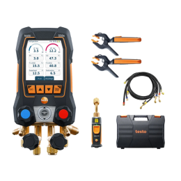 testo 558s kit Smart Vide - Manifold électronique avec sondes de température et de vide sans fil et jeu de 4 flexibles - TESTO